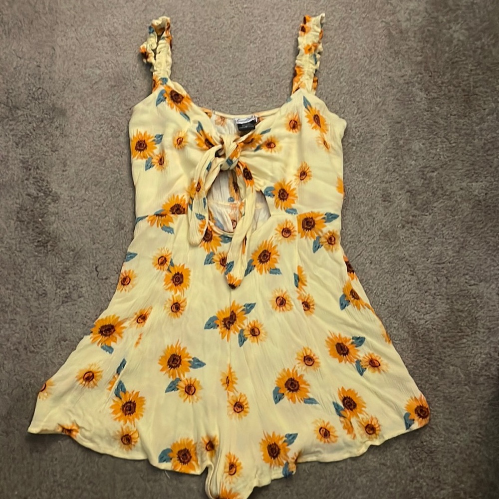 yellow sunflower romper